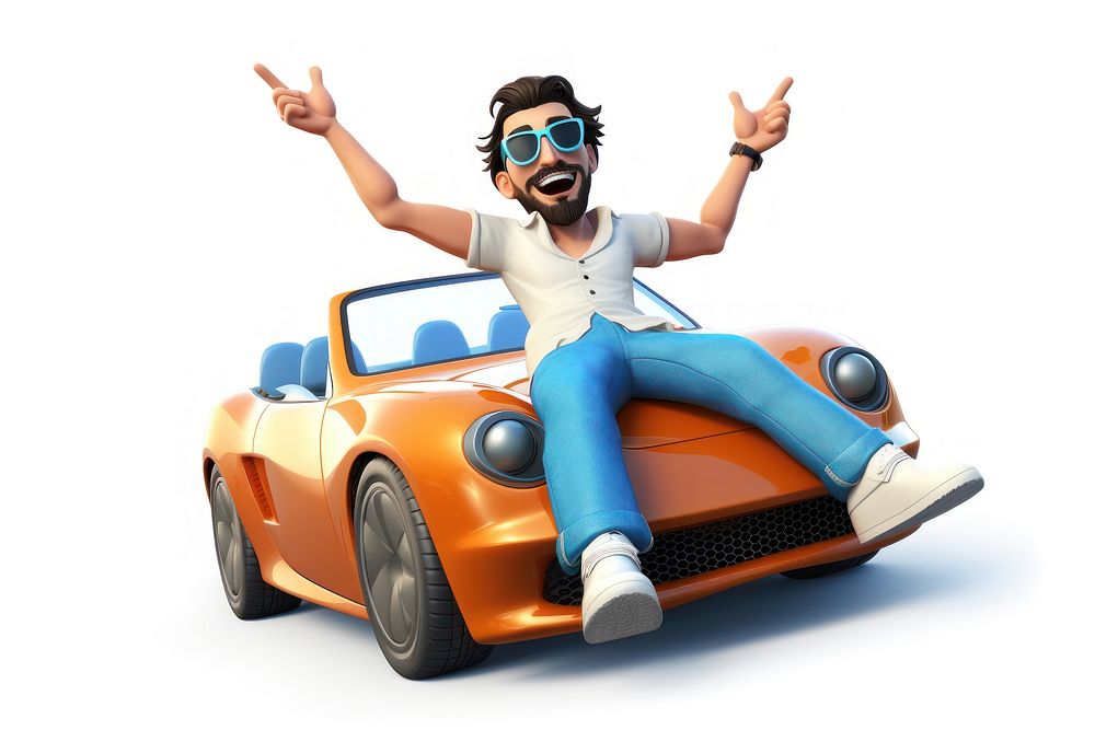 Sunglasses portrait vehicle cartoon. AI generated Image by rawpixel.