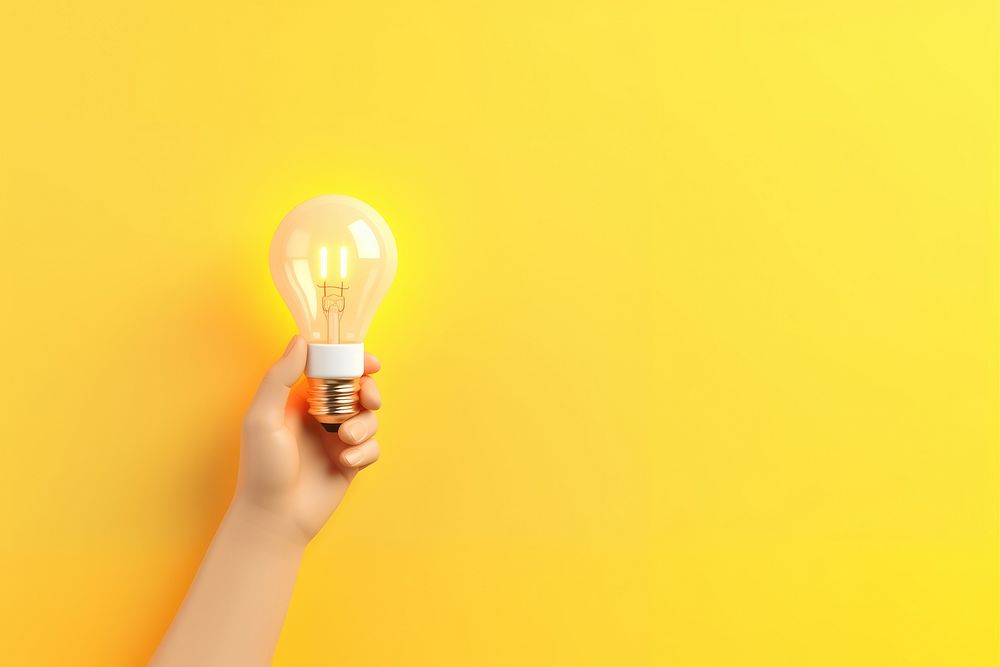 Light lightbulb holding hand. AI generated Image by rawpixel.