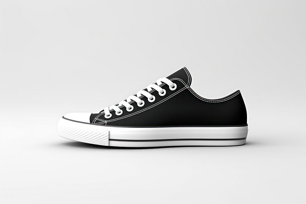 Footwear sneaker canvas black. AI generated Image by rawpixel.