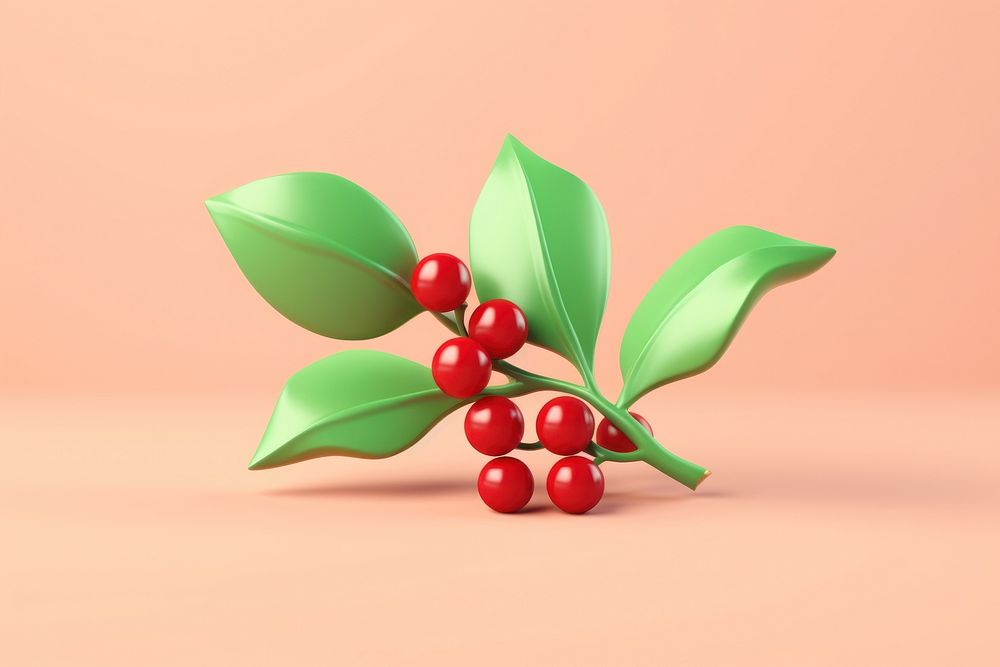 Christmas cherry plant fruit. AI generated Image by rawpixel.