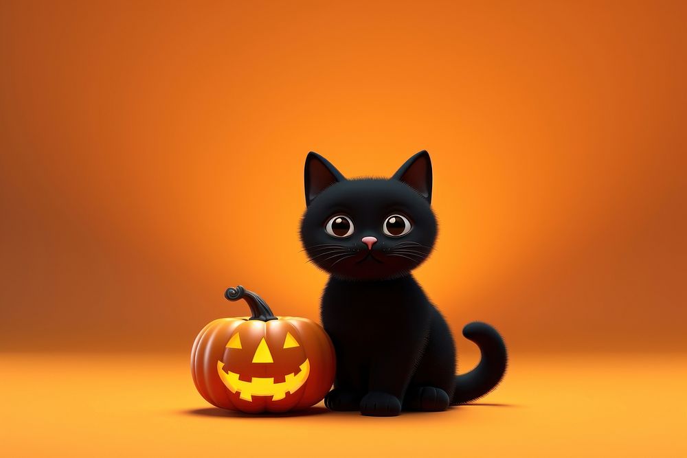 Halloween animal mammal black. AI generated Image by rawpixel.