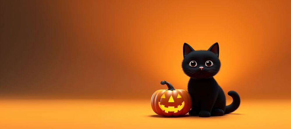 Halloween mammal animal black. AI generated Image by rawpixel.
