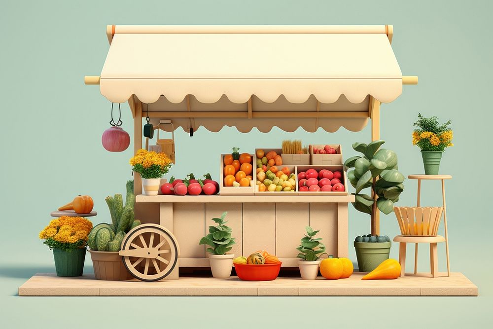Market plant food architecture. AI generated Image by rawpixel.