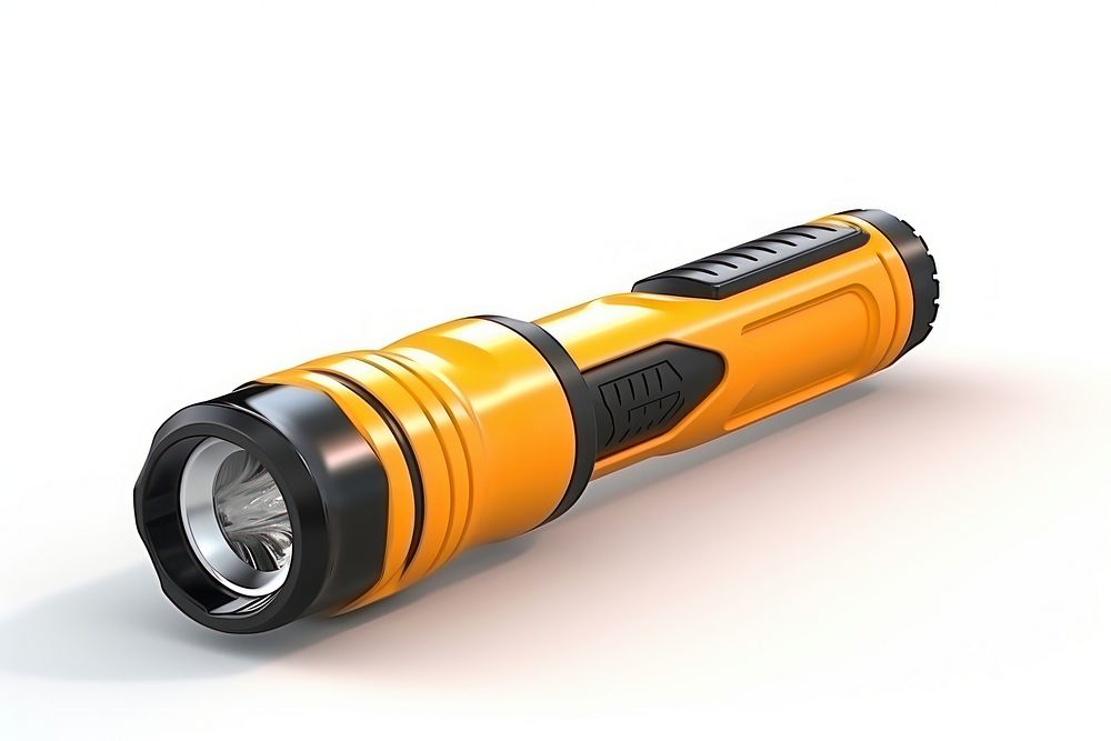 Flashlight white background technology protection. AI generated Image by rawpixel.