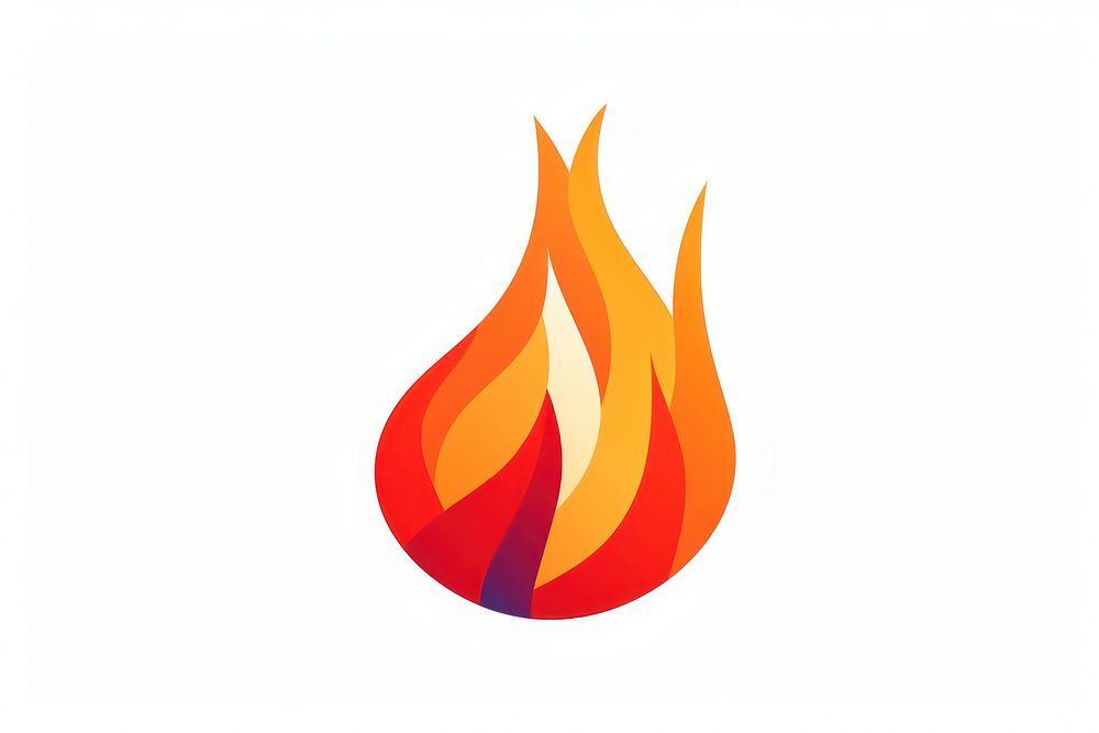 Flame fire sign white background. AI generated Image by rawpixel.