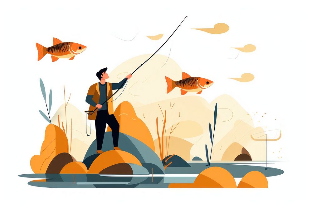Fish fisherman standing outdoors. AI generated Image by rawpixel.