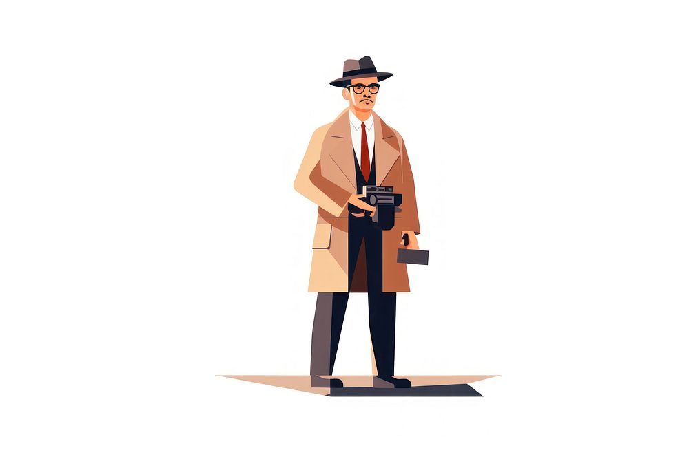 Overcoat standing adult white background. AI generated Image by rawpixel.
