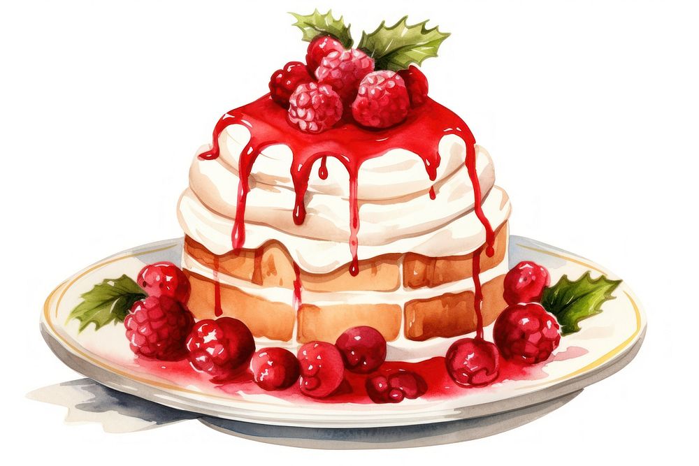 Dessert raspberry cream fruit. AI generated Image by rawpixel.