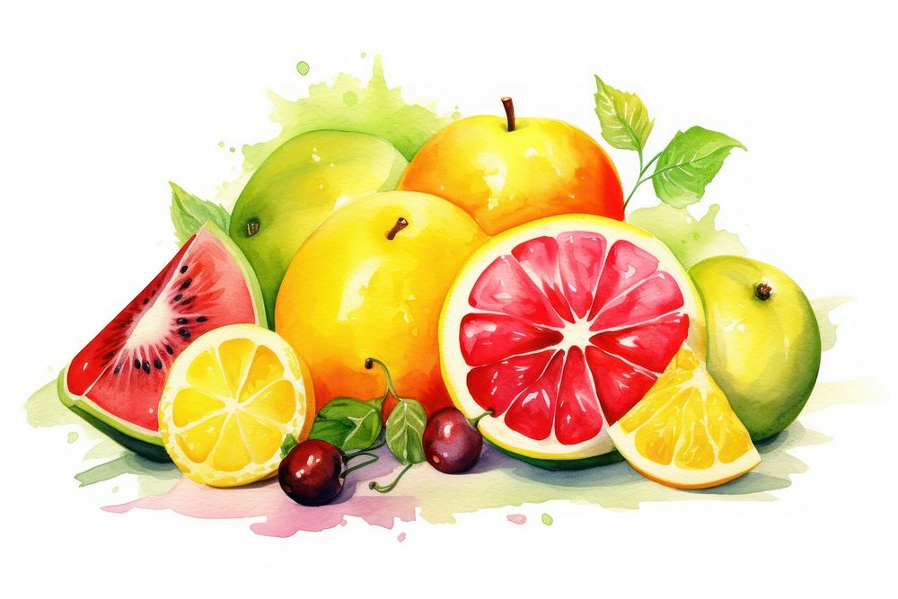 Fruit grapefruit lemon apple. AI generated Image by rawpixel.