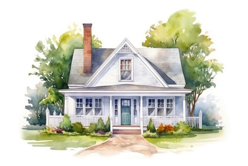 Cape cod house architecture building. AI generated Image by rawpixel.