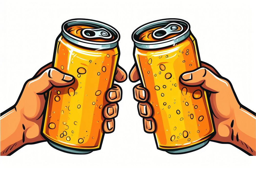 Cartoon drink beer white background. AI generated Image by rawpixel.