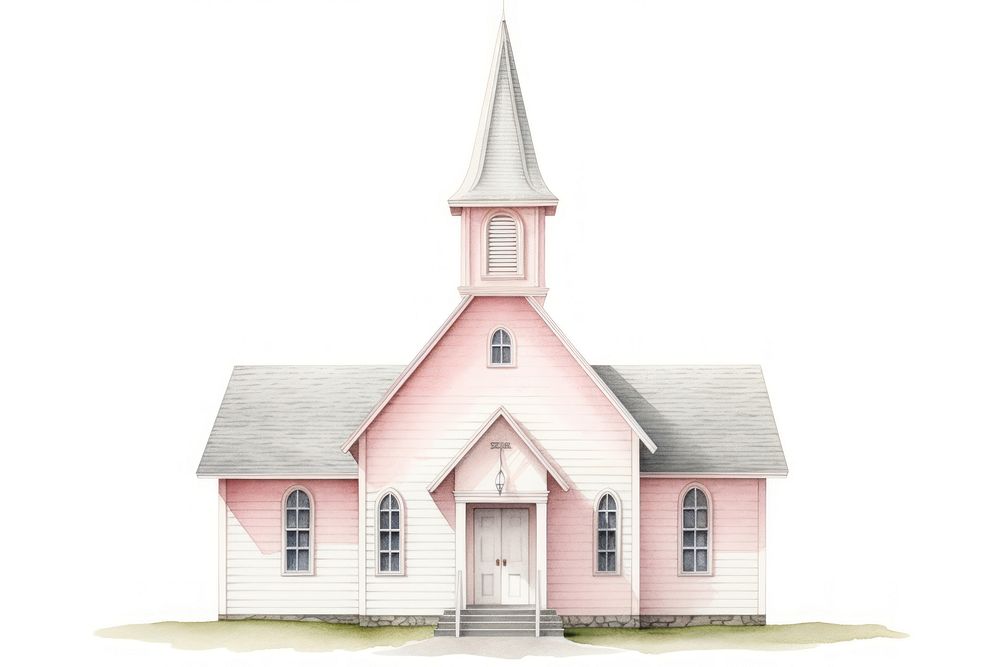 Architecture building drawing church. AI generated Image by rawpixel.