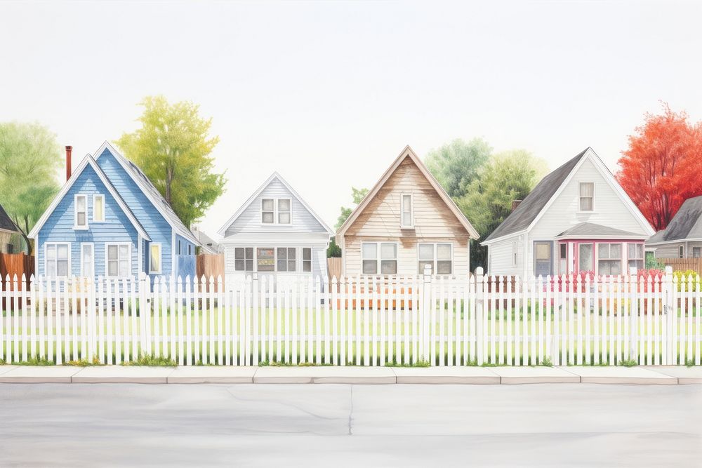 Outdoors suburb house fence. AI generated Image by rawpixel.