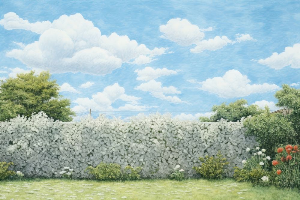 Cloud sky landscape painting. 