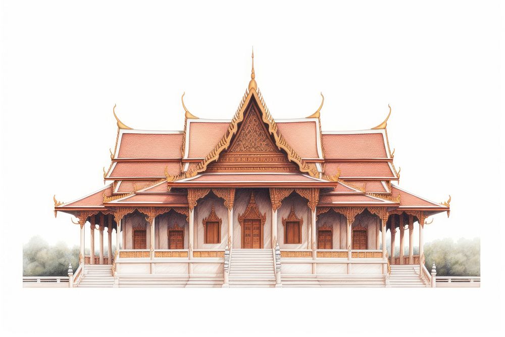 Temple architecture building shrine. AI generated Image by rawpixel.