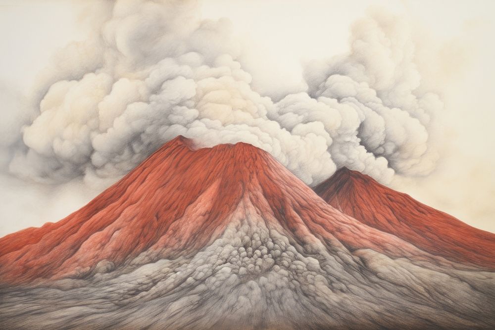 Volcano mountain nature cloud. AI generated Image by rawpixel.