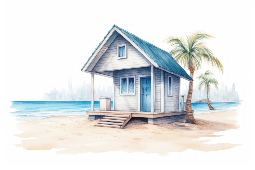 Architecture building outdoors beach. AI generated Image by rawpixel.