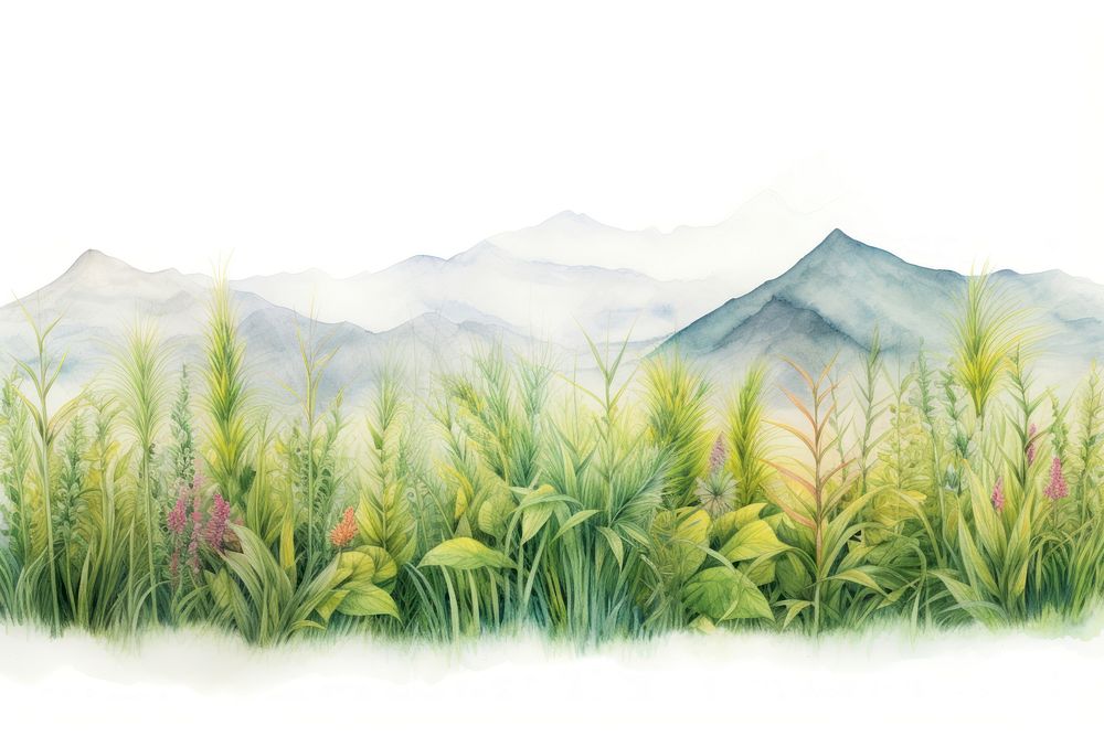 Vegetation landscape mountain outdoors. AI generated Image by rawpixel.