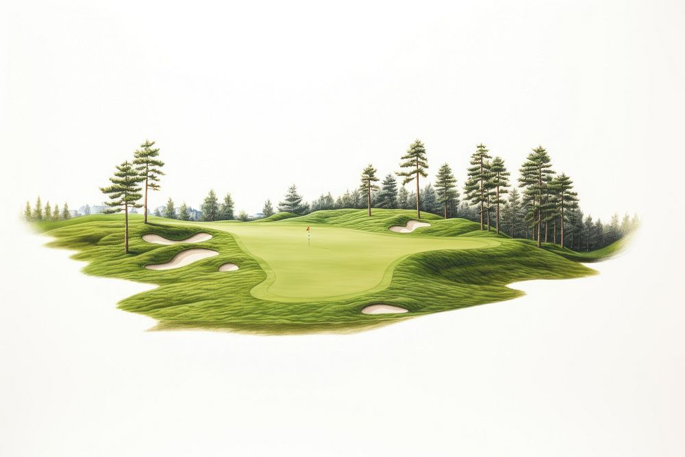 Golf outdoors drawing nature. AI generated Image by rawpixel.