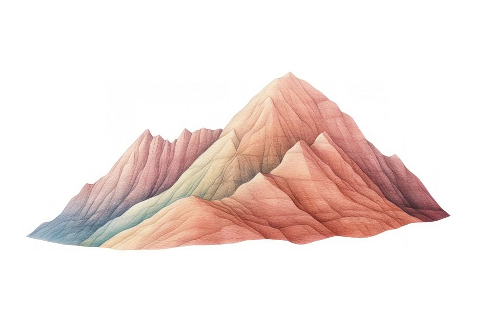 Drawing white background landscape mountain. AI generated Image by rawpixel.