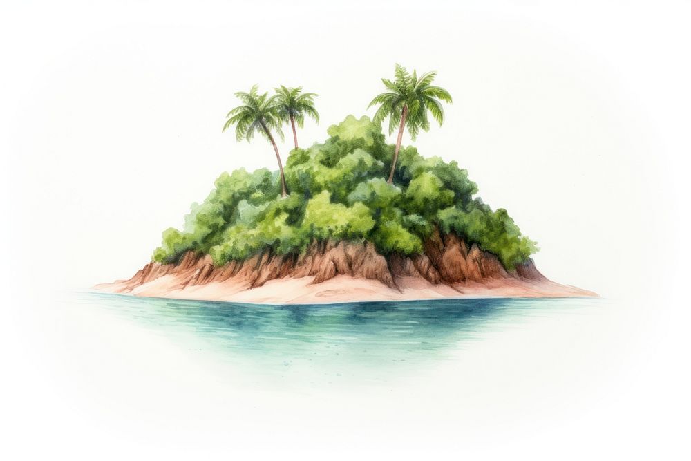Island outdoors nature plant. AI generated Image by rawpixel.