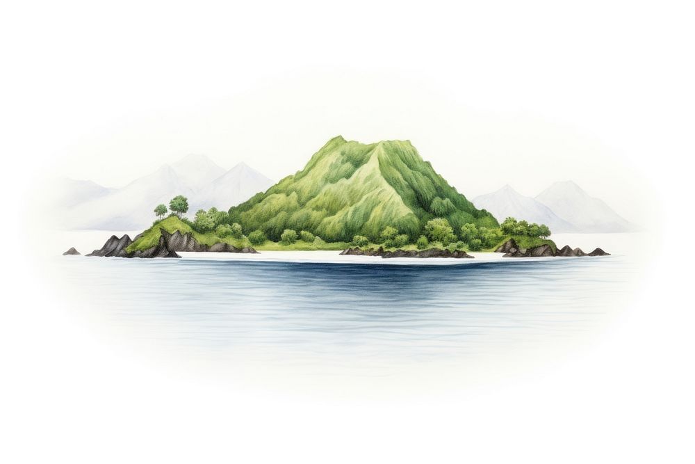 Nature island landscape outdoors. AI generated Image by rawpixel.
