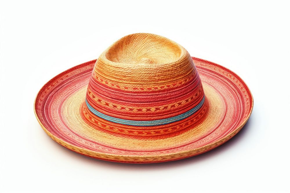 Sombrero red white background headwear. AI generated Image by rawpixel.