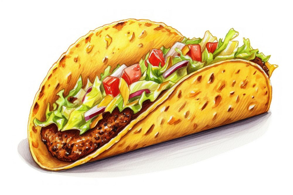 Taco bread food white background. AI generated Image by rawpixel.
