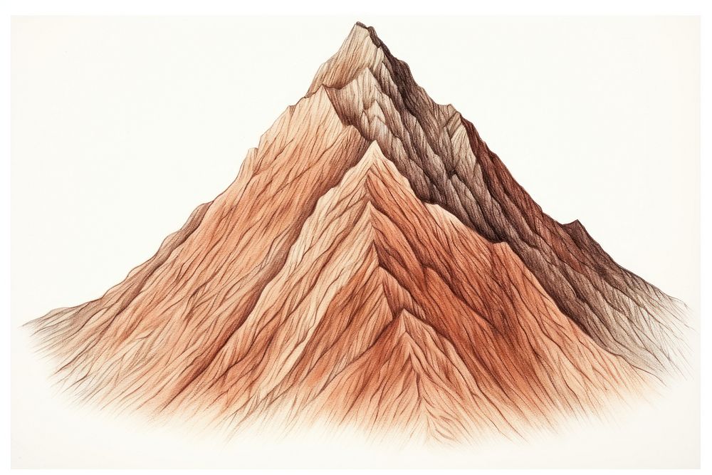 Mountain volcano drawing nature. AI generated Image by rawpixel.
