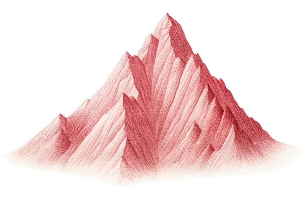 Mountain drawing red white background. AI generated Image by rawpixel.