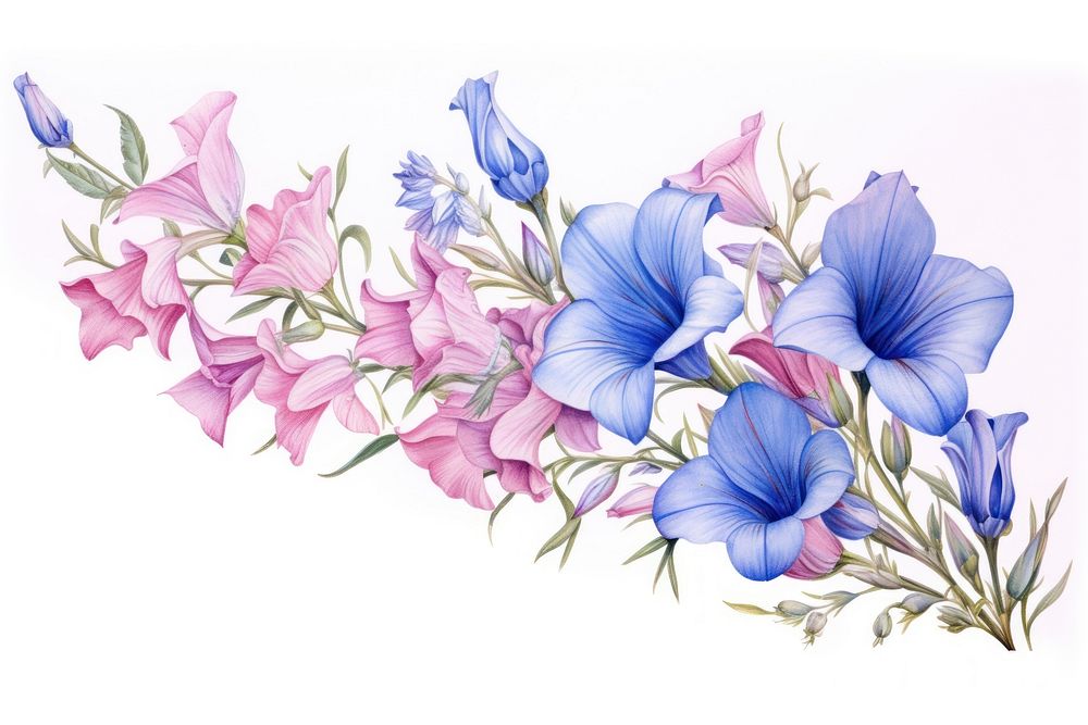 Flower blossom drawing plant. AI generated Image by rawpixel.