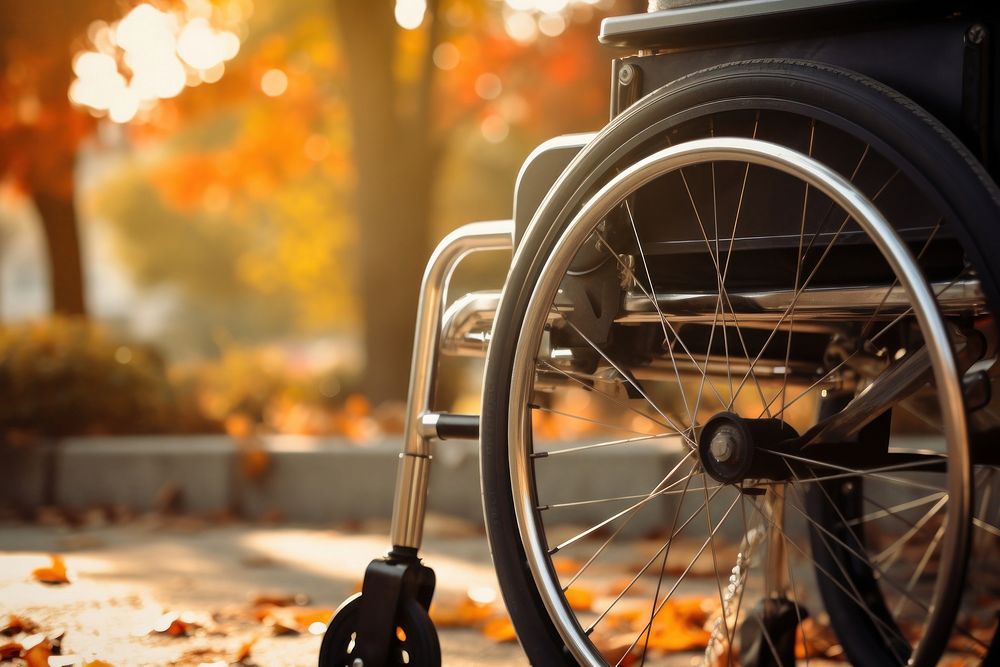 Wheelchair outdoors bicycle vehicle. 