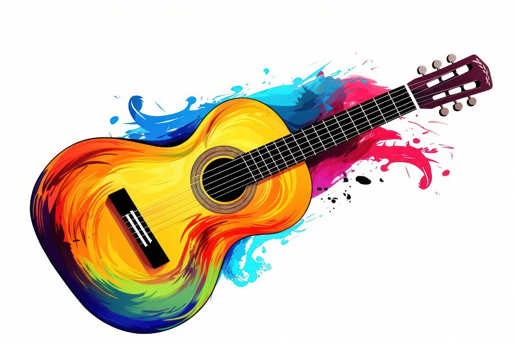 Guitar White Background Performance Creativity. 