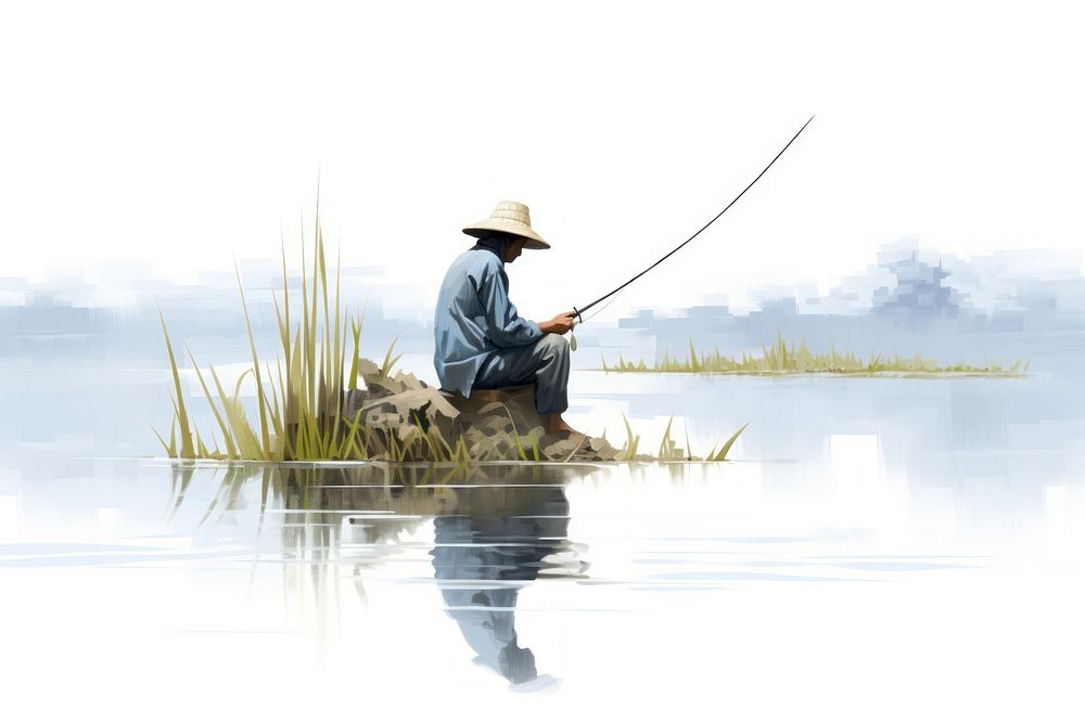Fishing fisherman outdoors adult. AI generated Image by rawpixel.