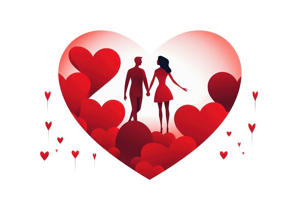 Heart human white background valentine's day. AI generated Image by rawpixel.