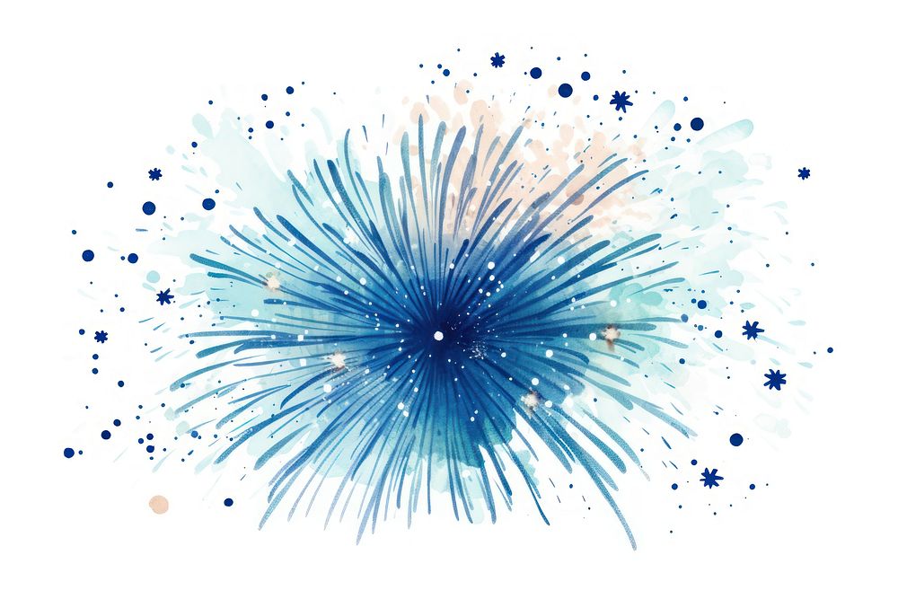 Fireworks blue white background splattered. AI generated Image by rawpixel.