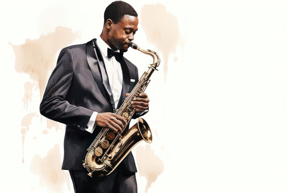 Saxophone adult man saxophonist. AI generated Image by rawpixel.