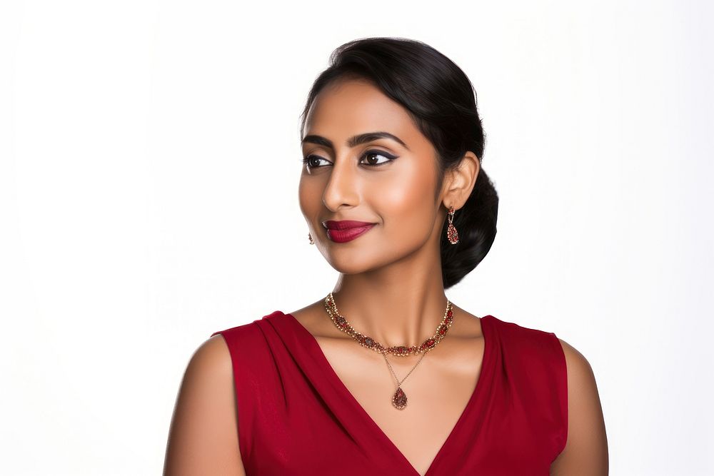 Necklace lipstick portrait headshot. 