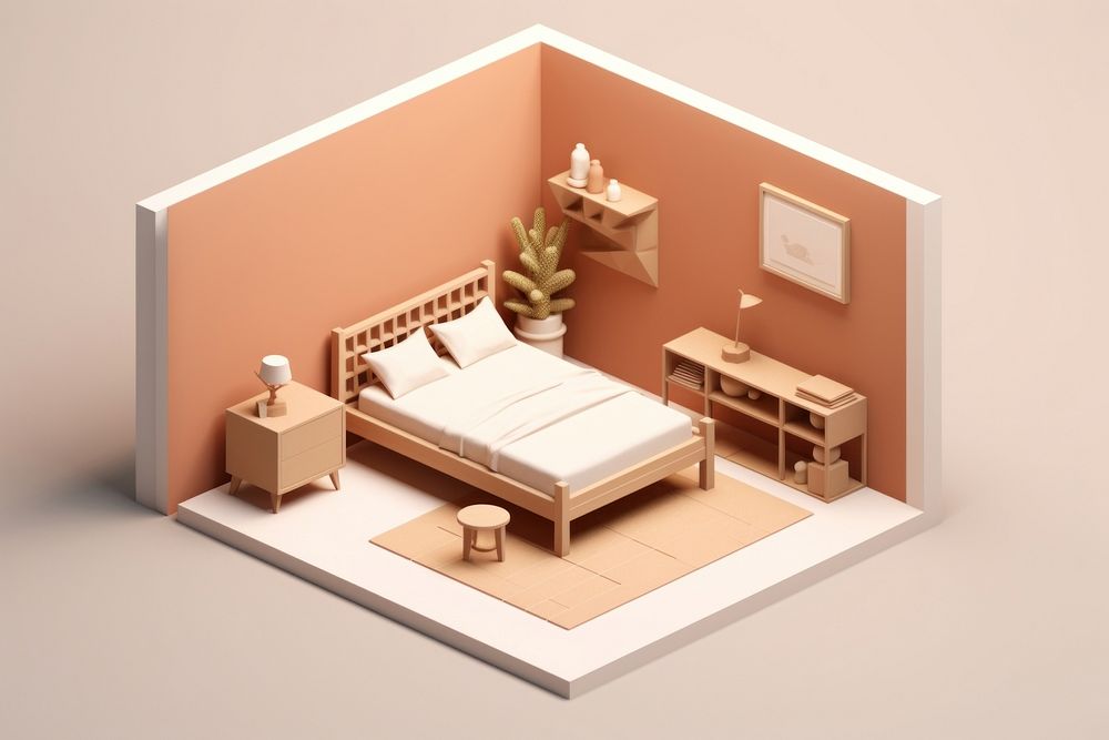 Bedroom furniture architecture nightstand. AI generated Image by rawpixel.