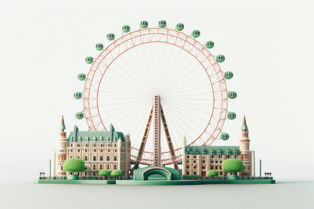 Wheel fun representation ferris wheel. AI generated Image by rawpixel.