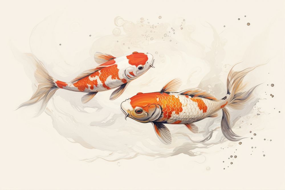 Fish koi drawing animal. 