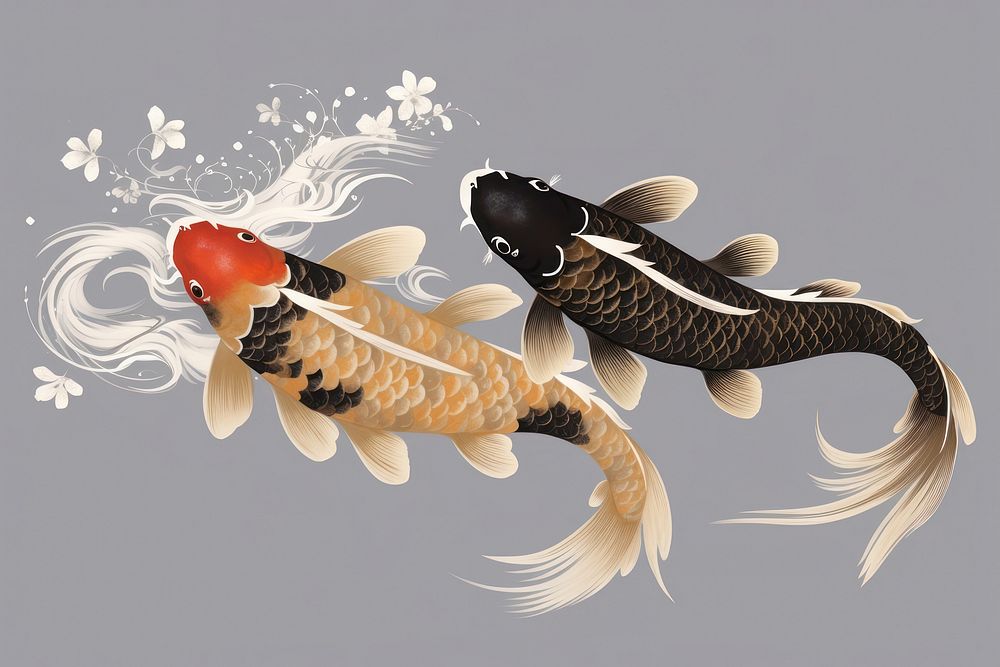 Fish koi animal goldfish. 