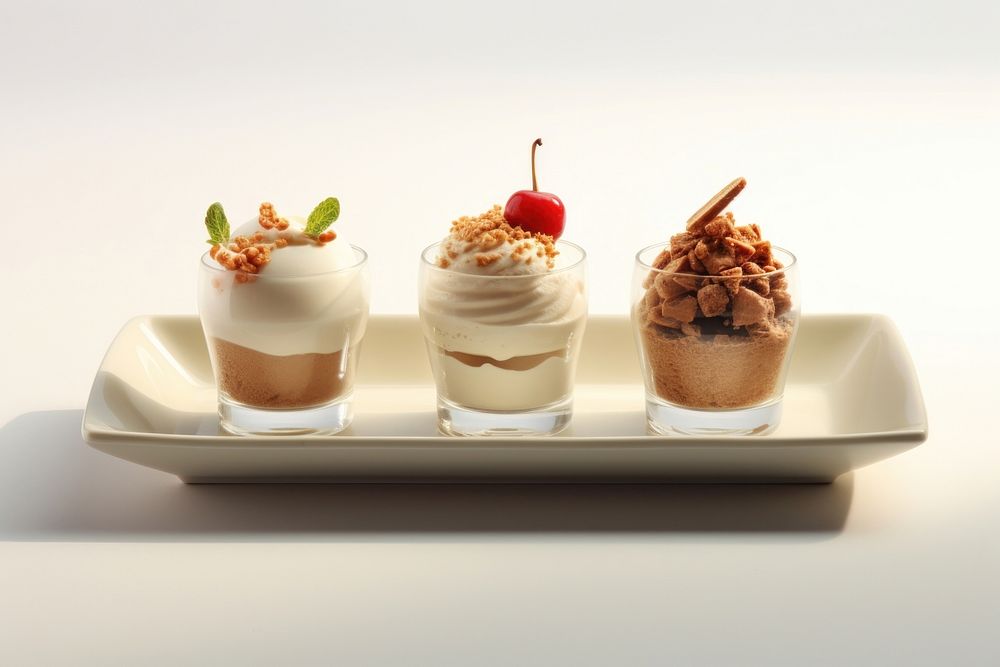 Dessert cream plate food. AI generated Image by rawpixel.