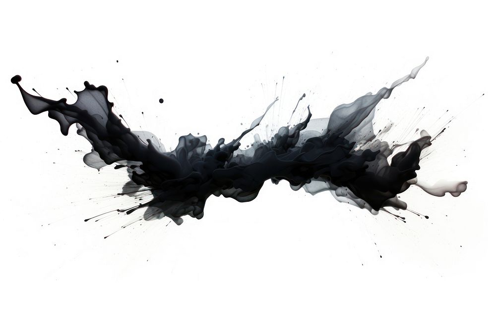 Paint ink white background splattered. 