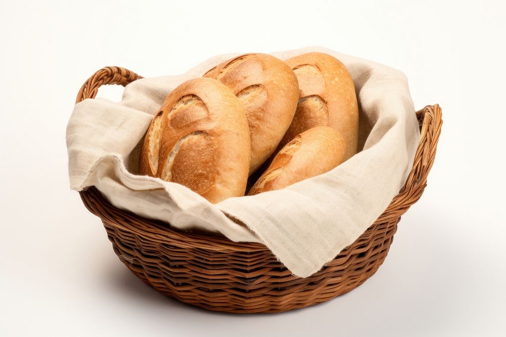 Basket bread food bun. AI generated Image by rawpixel.