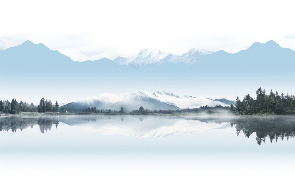 Landscape lake panoramic mountain. AI generated Image by rawpixel.