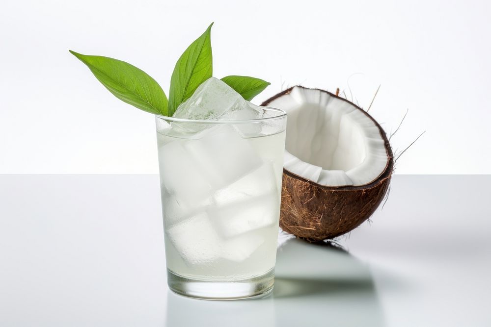 Coconut fruit drink plant. AI generated Image by rawpixel.