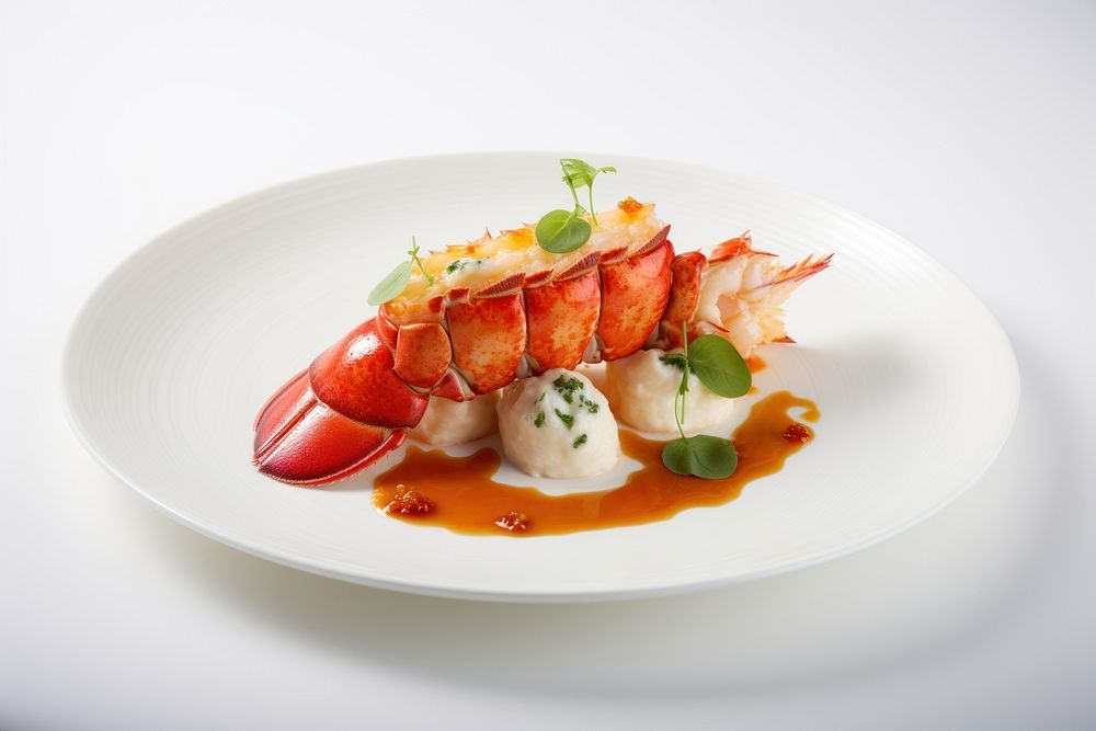 Lobster seafood plate dish. AI generated Image by rawpixel.