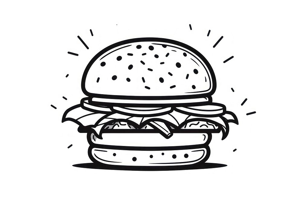 Drawing sketch burger food. AI generated Image by rawpixel.