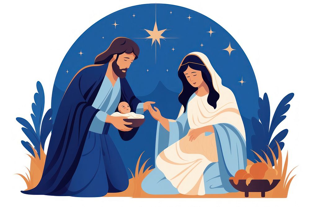 Adult art nativity scene togetherness. AI generated Image by rawpixel.